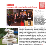 Cette image montre l'article paru dans Asnières Info.Titre : le savoir faire des lycéens de Prony